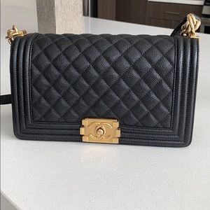 Chanel Boy caviar quilted